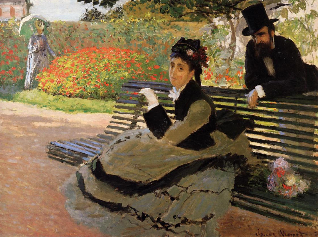 Camille Monet on a Garden Bench 1873